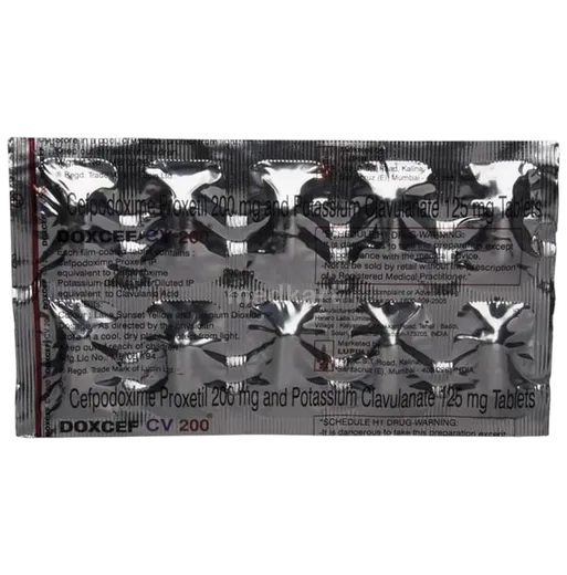 doxcef cv 200 tablet 10's